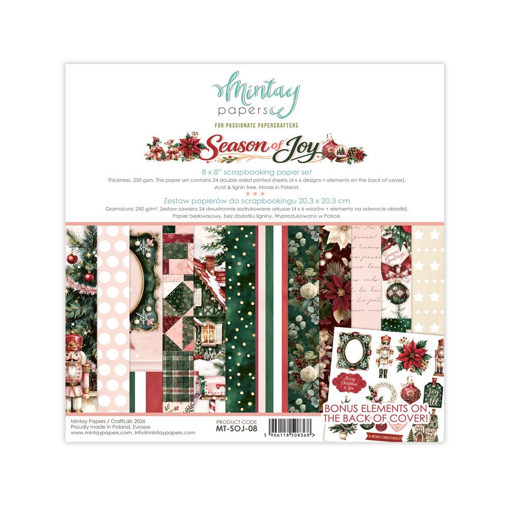 Mintay - Papier 8x8 Season of Joy, 24 pages recto-verso