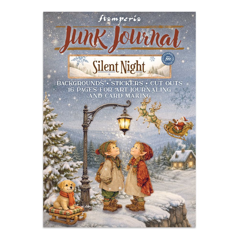 Stamperia - Junk Journal Backgrounds, autocollant et découpe, Silent Night