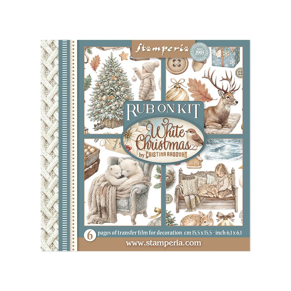 Stamperia - Rub-On Kit White Christmas