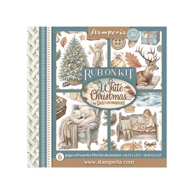 Stamperia - Rub-On Kit White Christmas