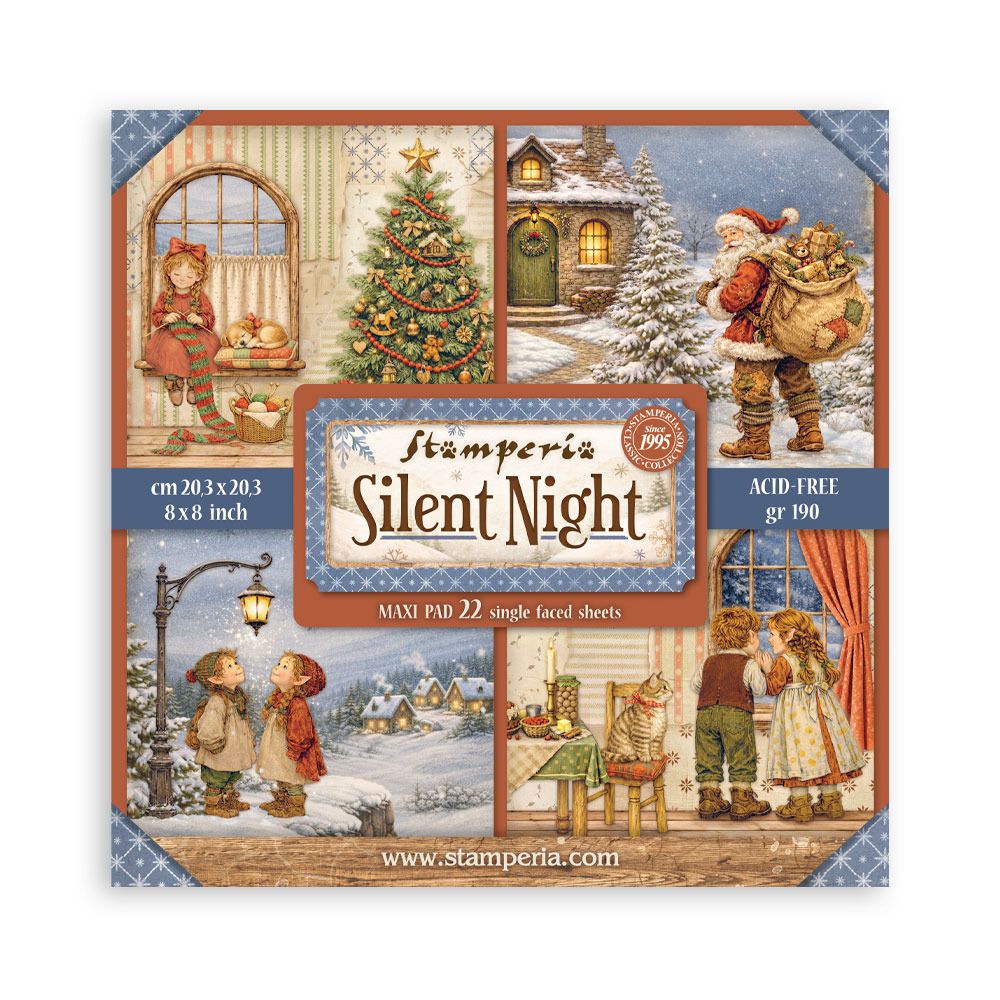 Stamperia - Papier 8x8 Maxi Pad Silent Night