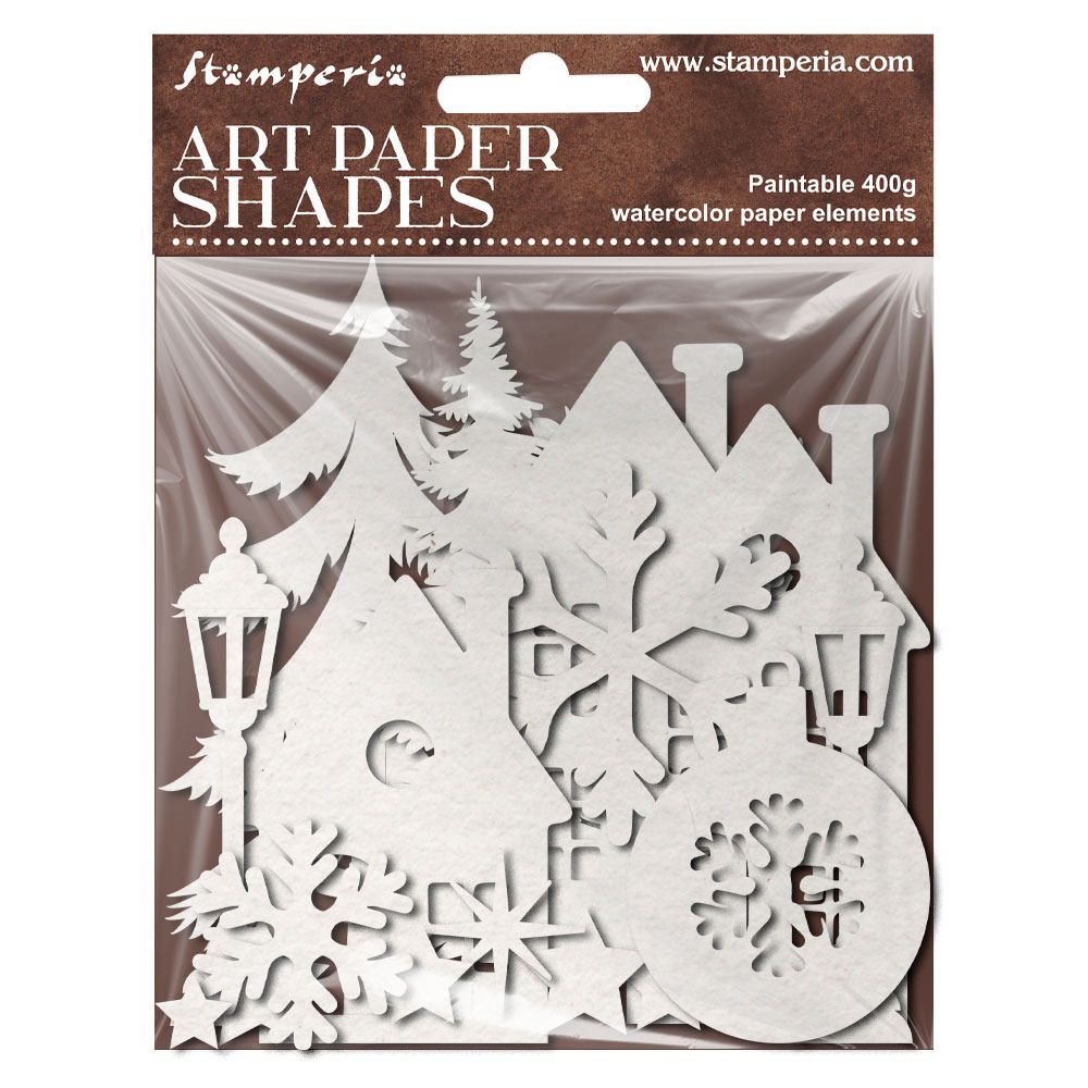 Stamperia - Éphéméra en papier aquarelle «Christmas»