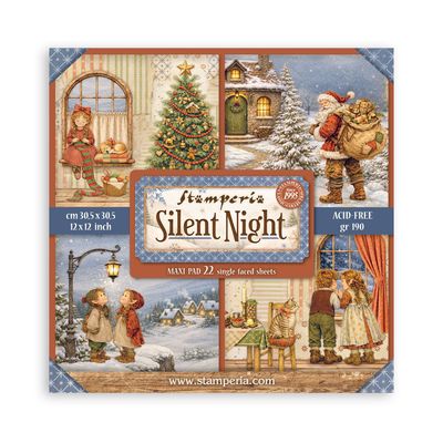 Stamperia - Papier 12"x12" Silent Night, 22 feuilles