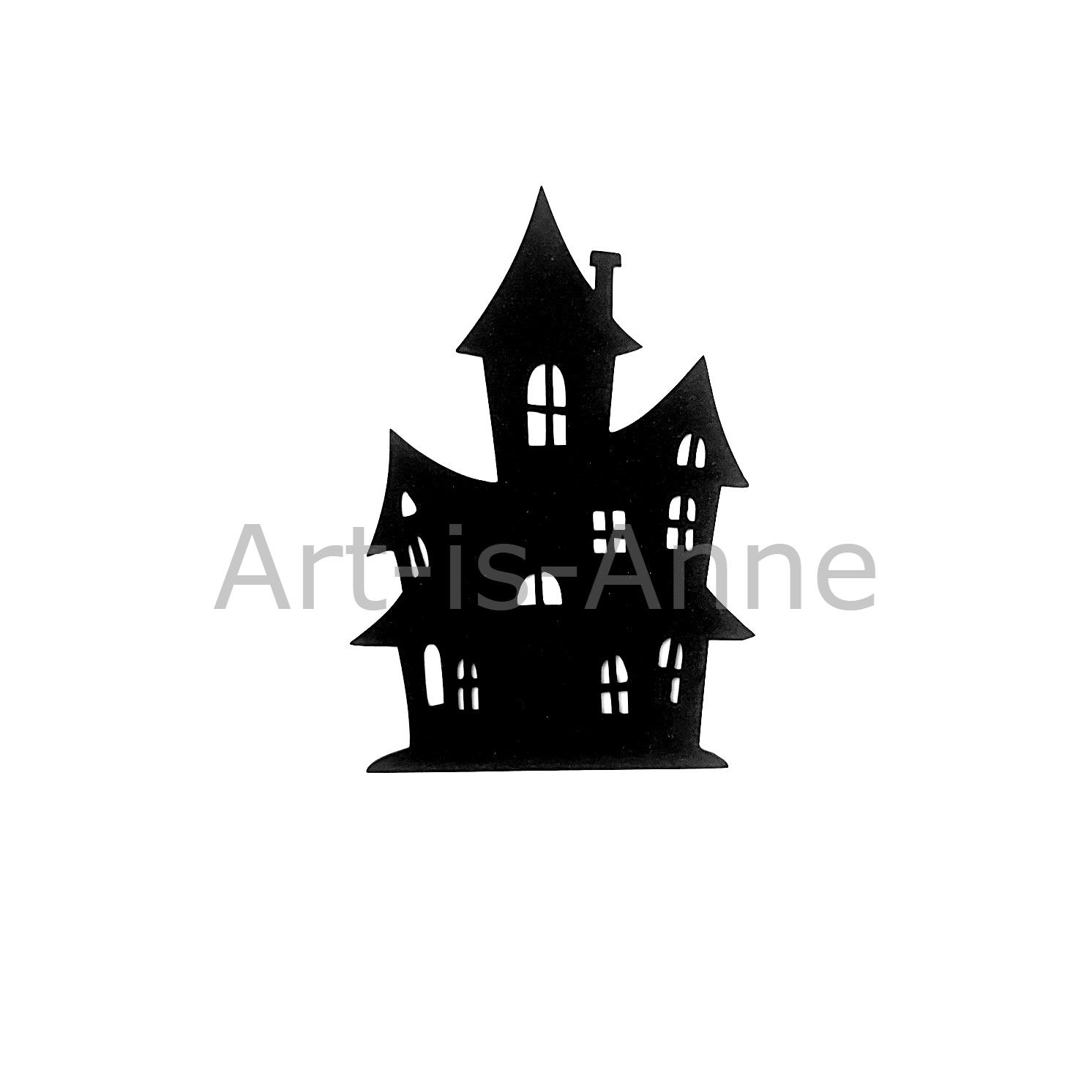 Art-is-Anne créative - Chipboard Château Hanté (Noir)