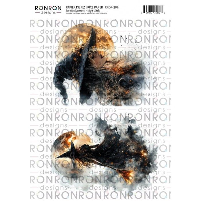 Ronron designs - Papier de riz Sorcière Nocturne