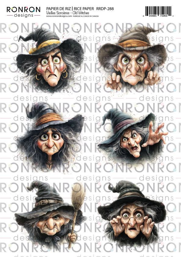 Ronron designs - Papier de riz Vieilles Sorcières