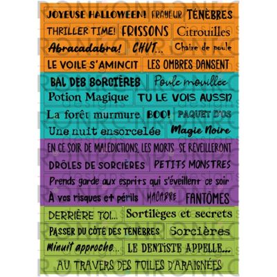 Ronron designs - Autocollants Halloween, couleurs vives