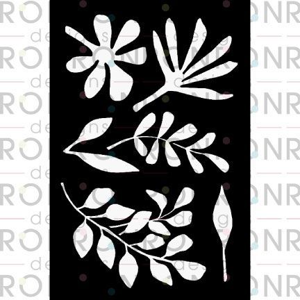 Ronron designs - Stencil Botanique 6x9