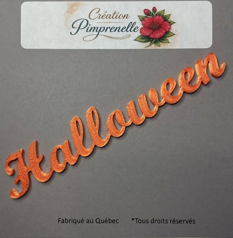 Création Pimprenelle - Mot en 3d,  Halloween (Orange)