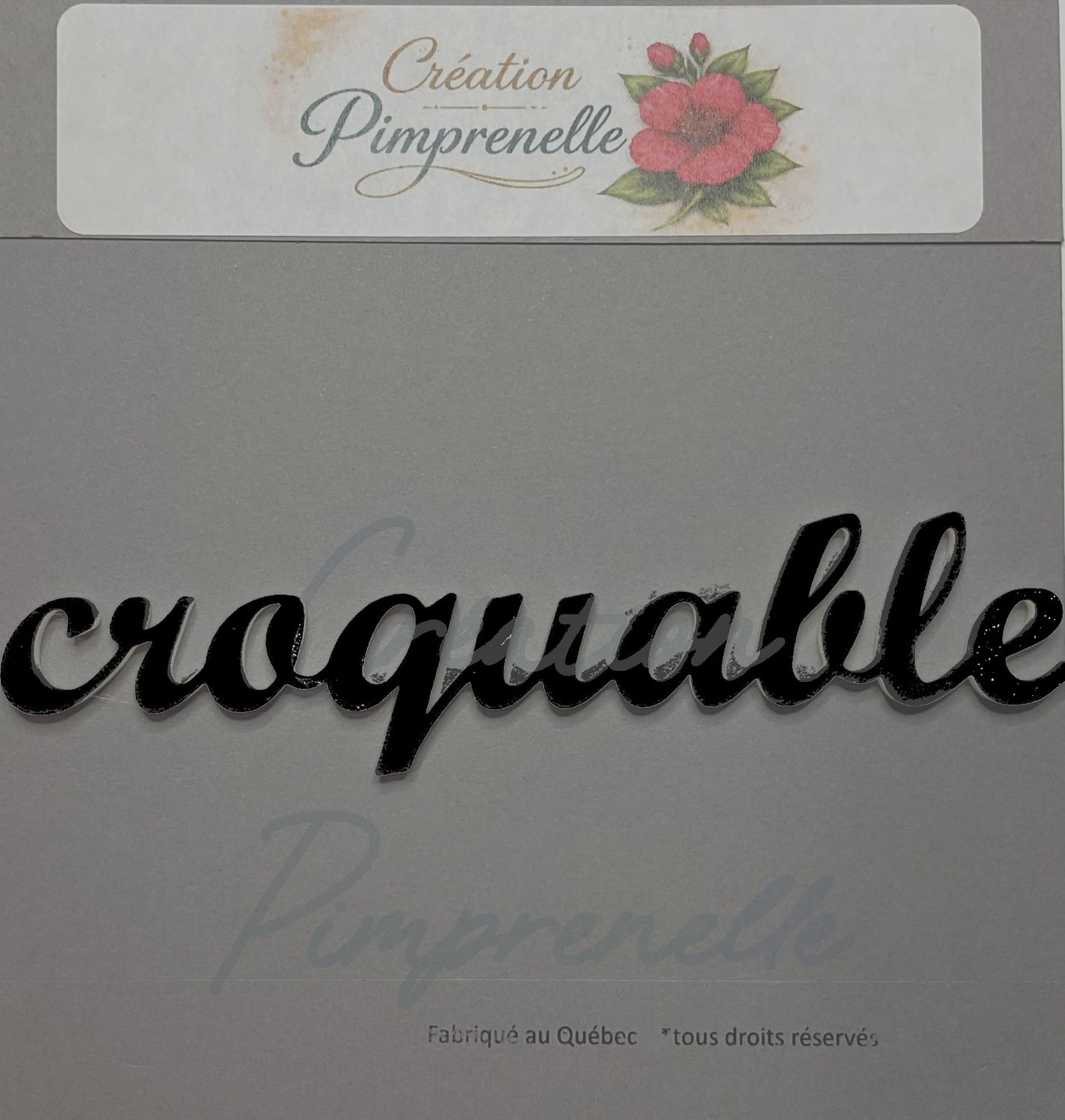 Création Pimprenelle - Mot en 3d, Croquable (noir)