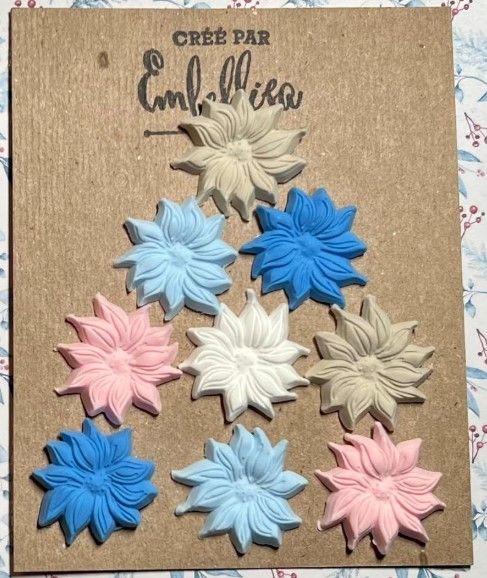 Embellisa - Moulage de Fleurs de Noel rose et bleu