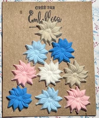 Embellisa - Moulage de Fleurs de Noel rose et bleu