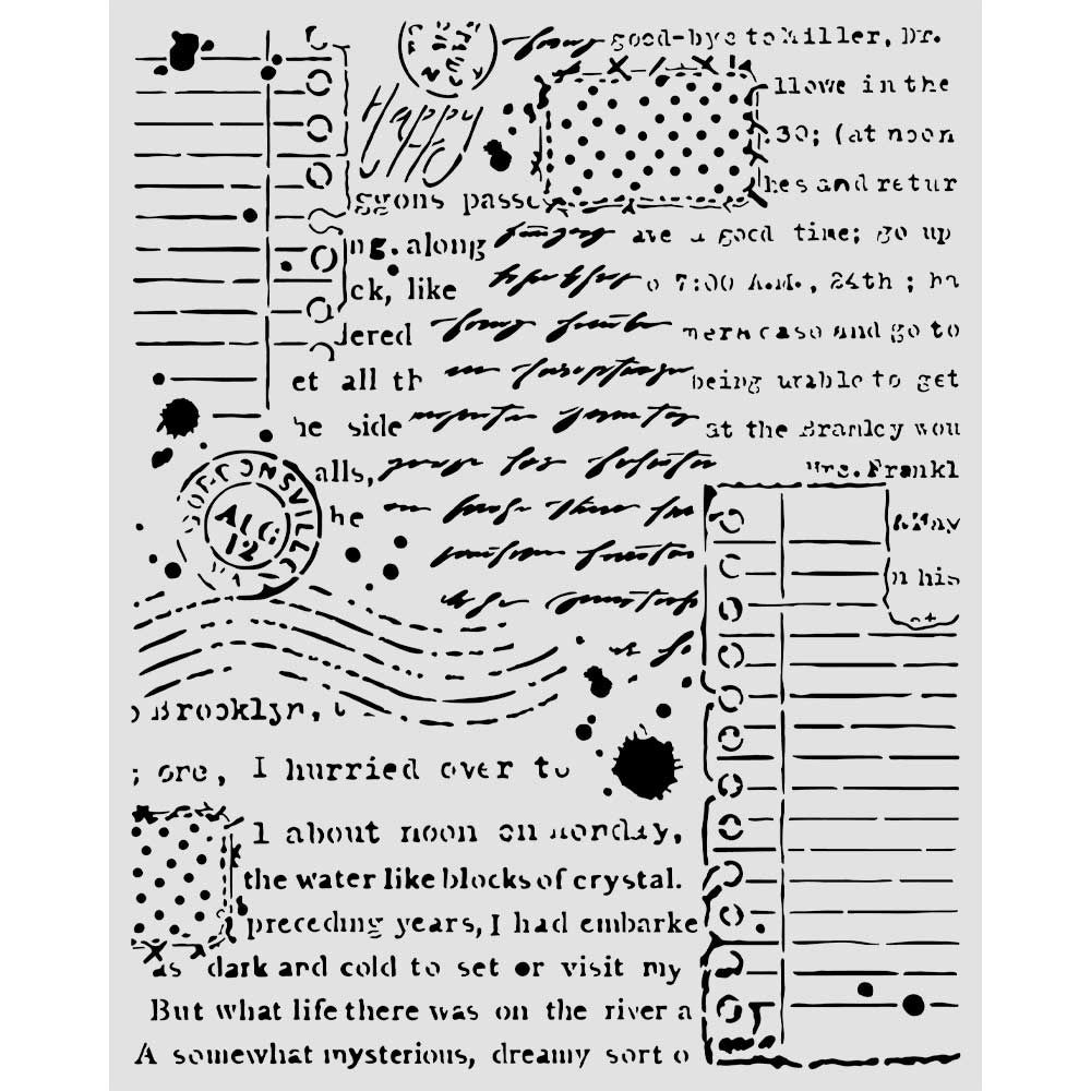 Stamperia - Stencil Cozy Family Letters