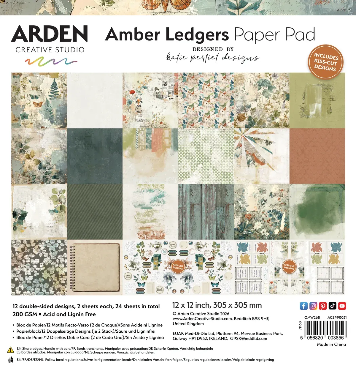 Arden creative studio - Papier 12x12 Amber Ledger