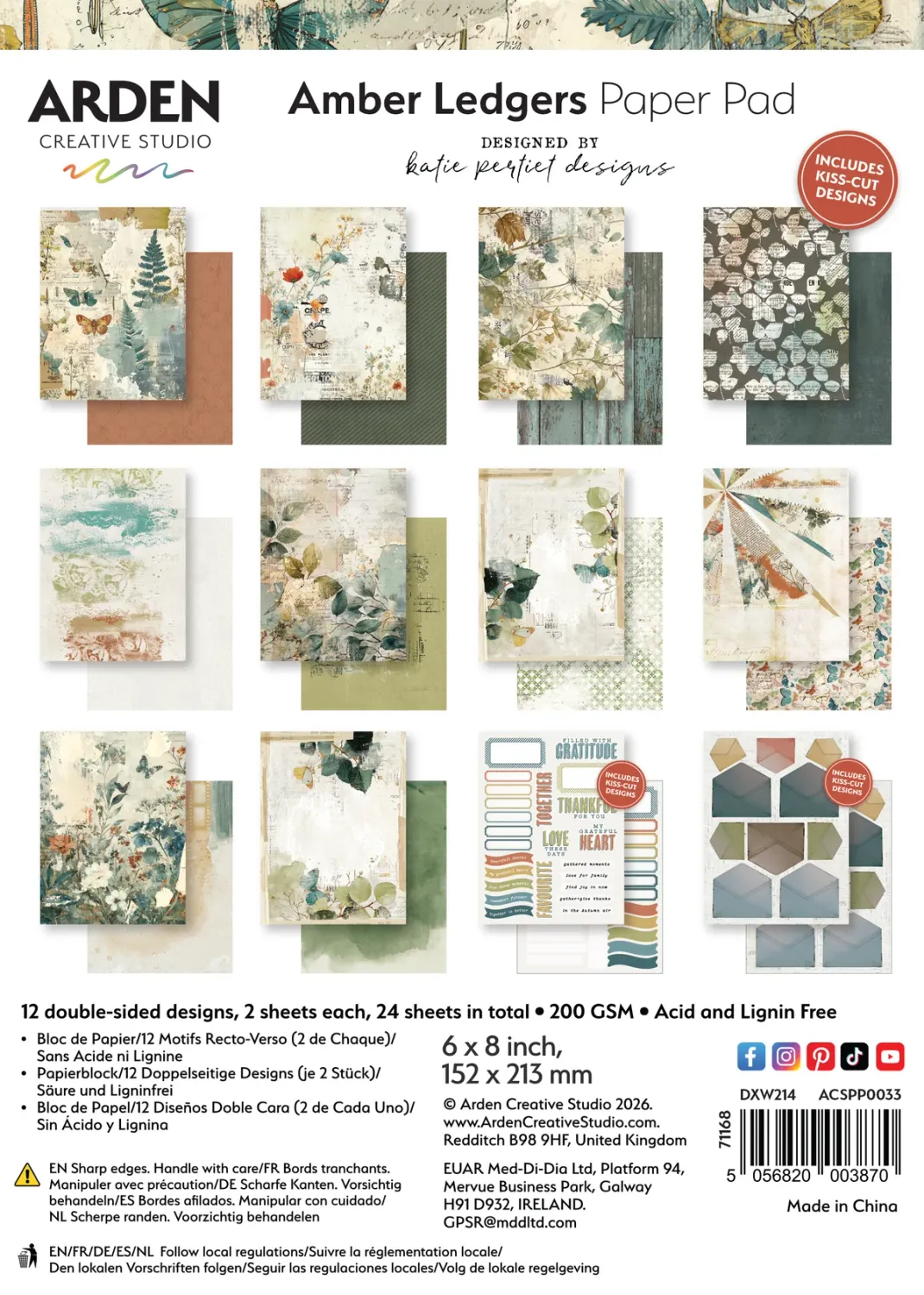Arden creative studio - Papier 6x8 Amber Ledger