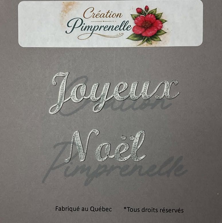 Création Pimprenelle - Mot en 3d, Joyeux Noel (Argent)