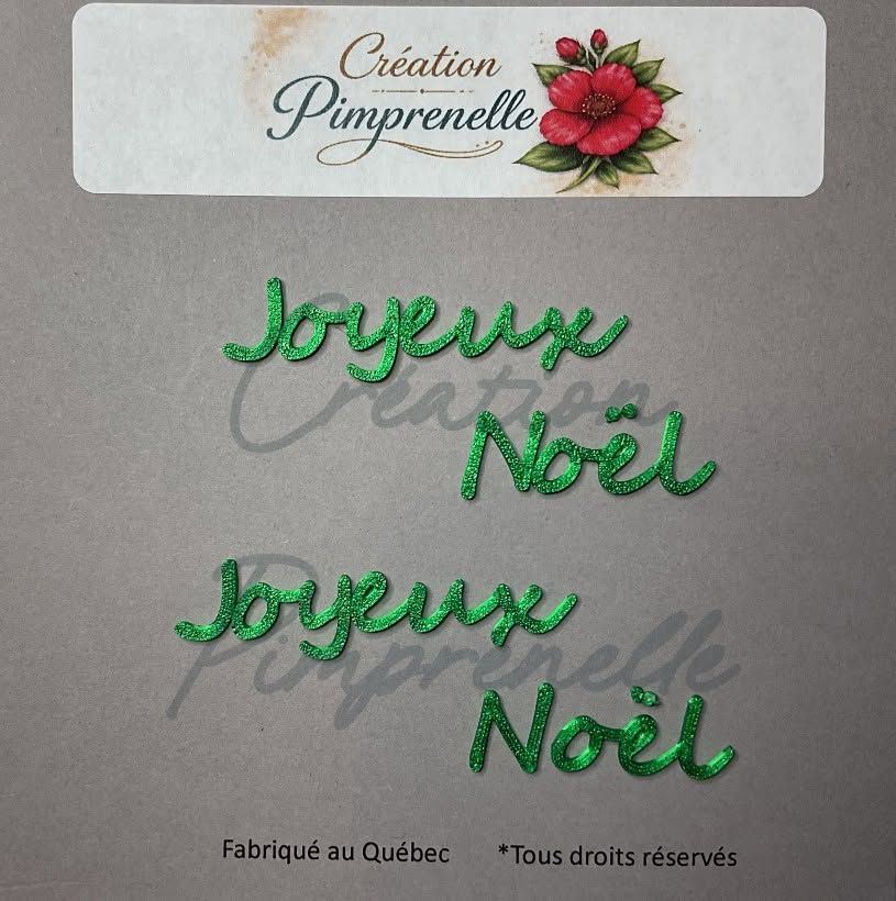 Création Pimprenelle - Mot en 3d, Joyeux Noel (Vert)