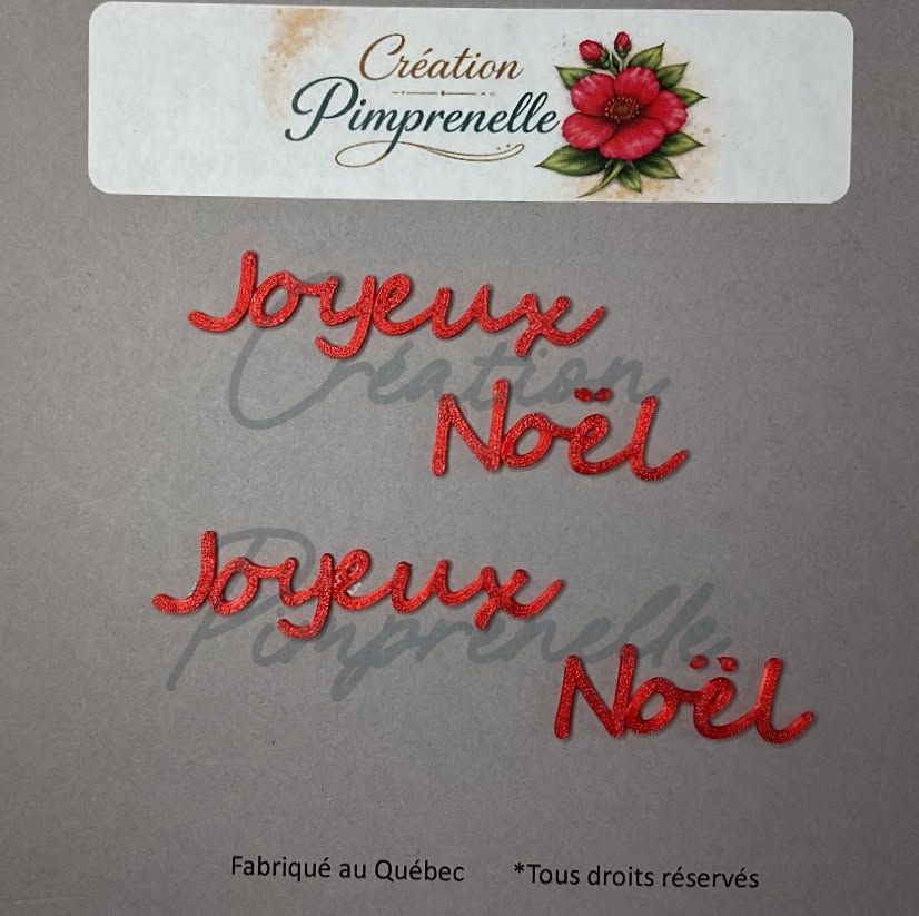 Création Pimprenelle - Mot en 3d, Joyeux Noel (Rouge)