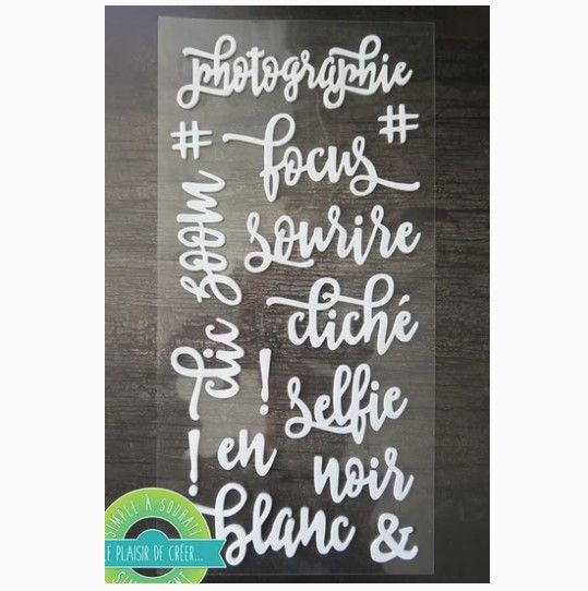Simple à Souhait - Autocollants Mots Photographie (Blanc)