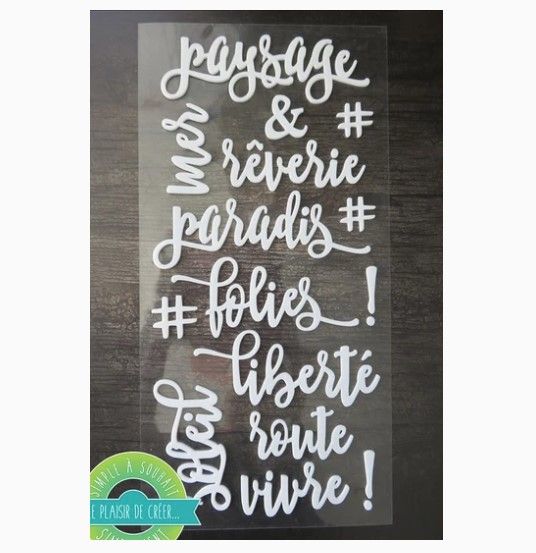Simple à Souhait - Autocollants Mots Paysage  (Blanc)