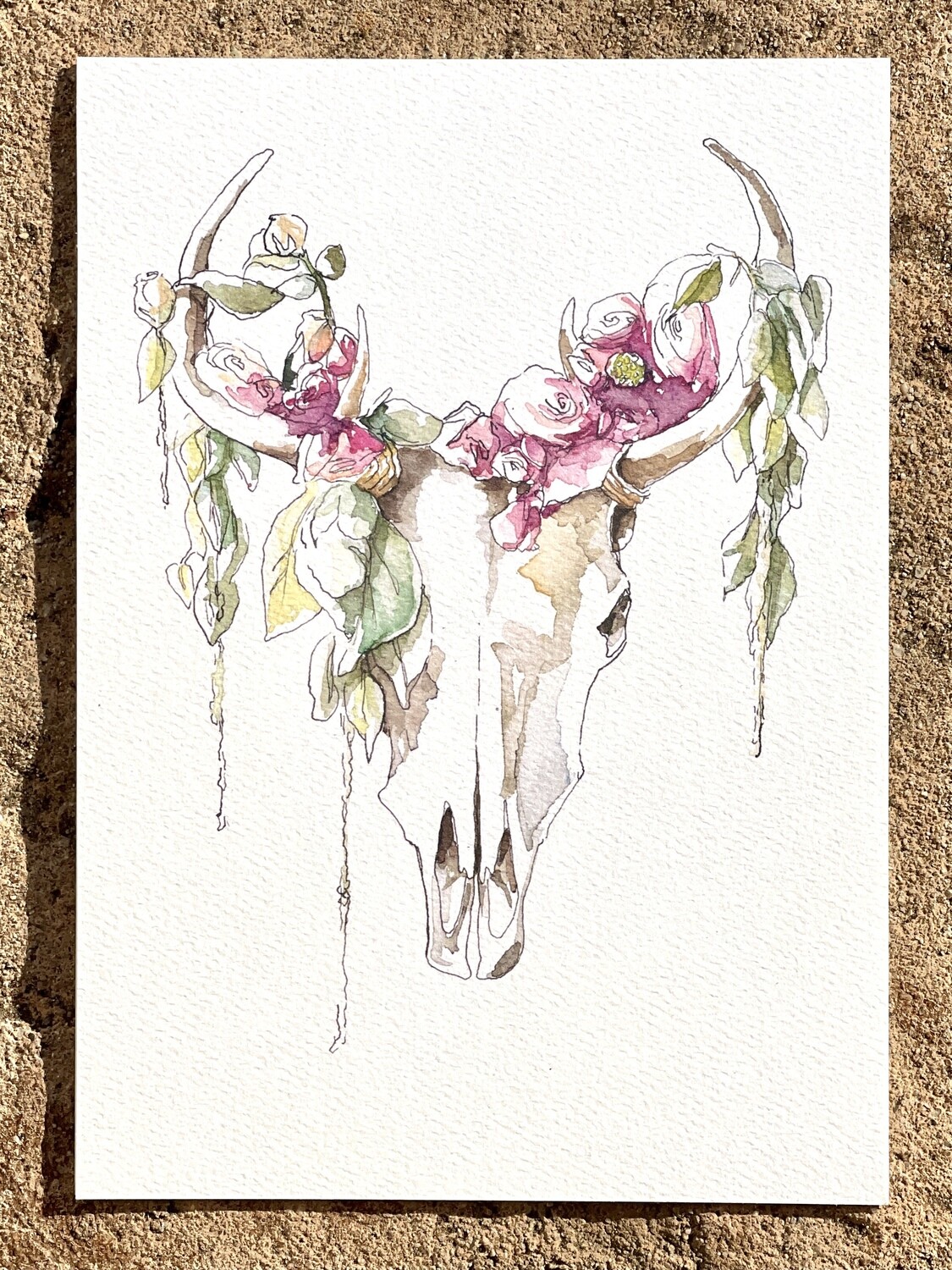 Mythical Skull & Fleurs Mini Print