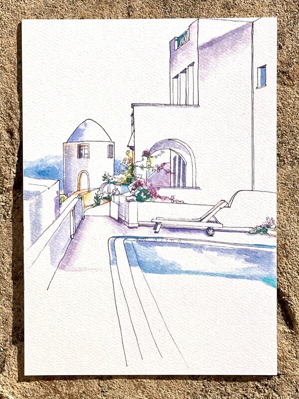 Santorini Greece Mini Print
