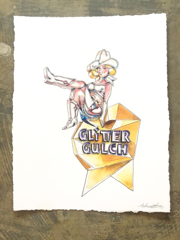 Glitter Gulch Giclée Print