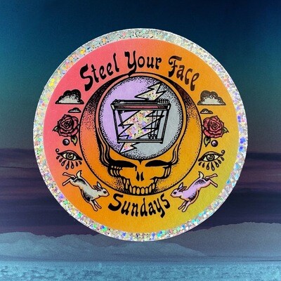 Steel Your Face Sundays Glitter Sticker
