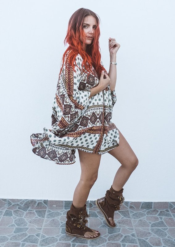 ​Althea Poncho - Dune Print