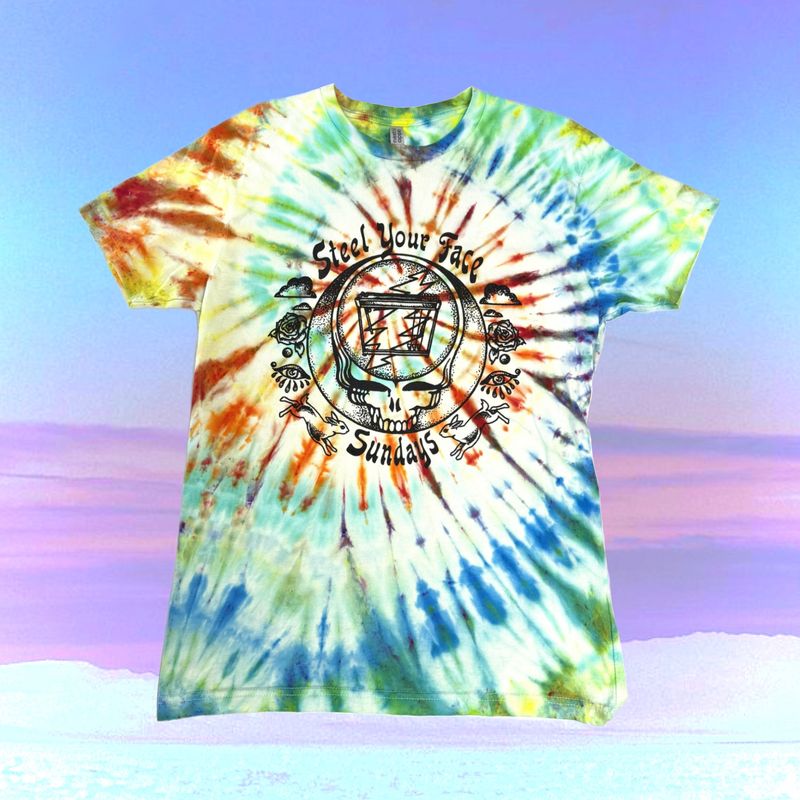 Steel Your Face Sundays Rainbow Tie Dye Tee