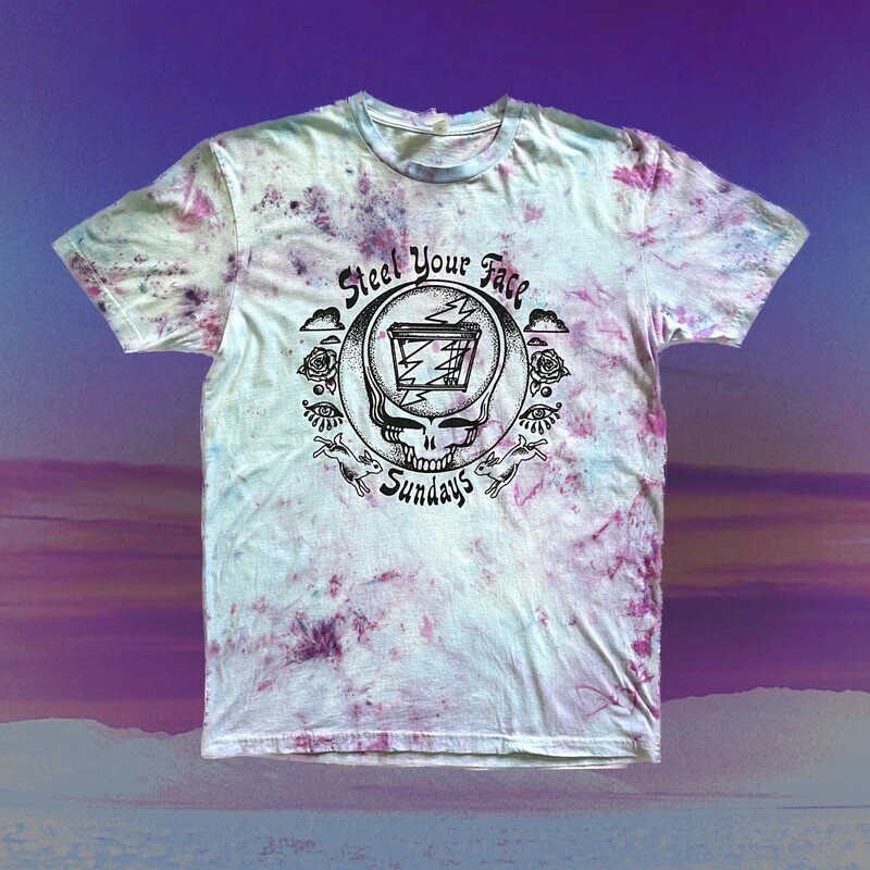 Pre-order! Steel Your Face Sundays Purple Splatter Tie Dye