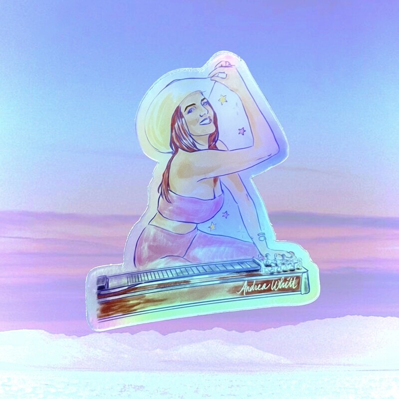 Holographic Andrea Whitt Pedal Steel Sticker