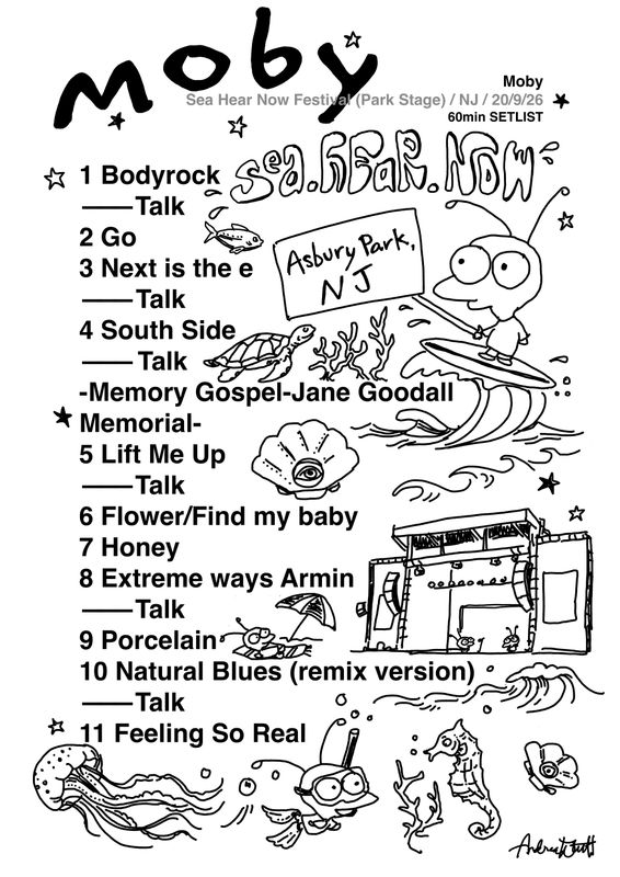 Sea.Hear.Now Festival - Moby Setlist 2026