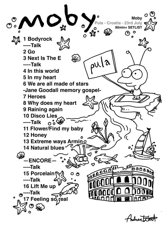 Pula - Moby Setlist 2026