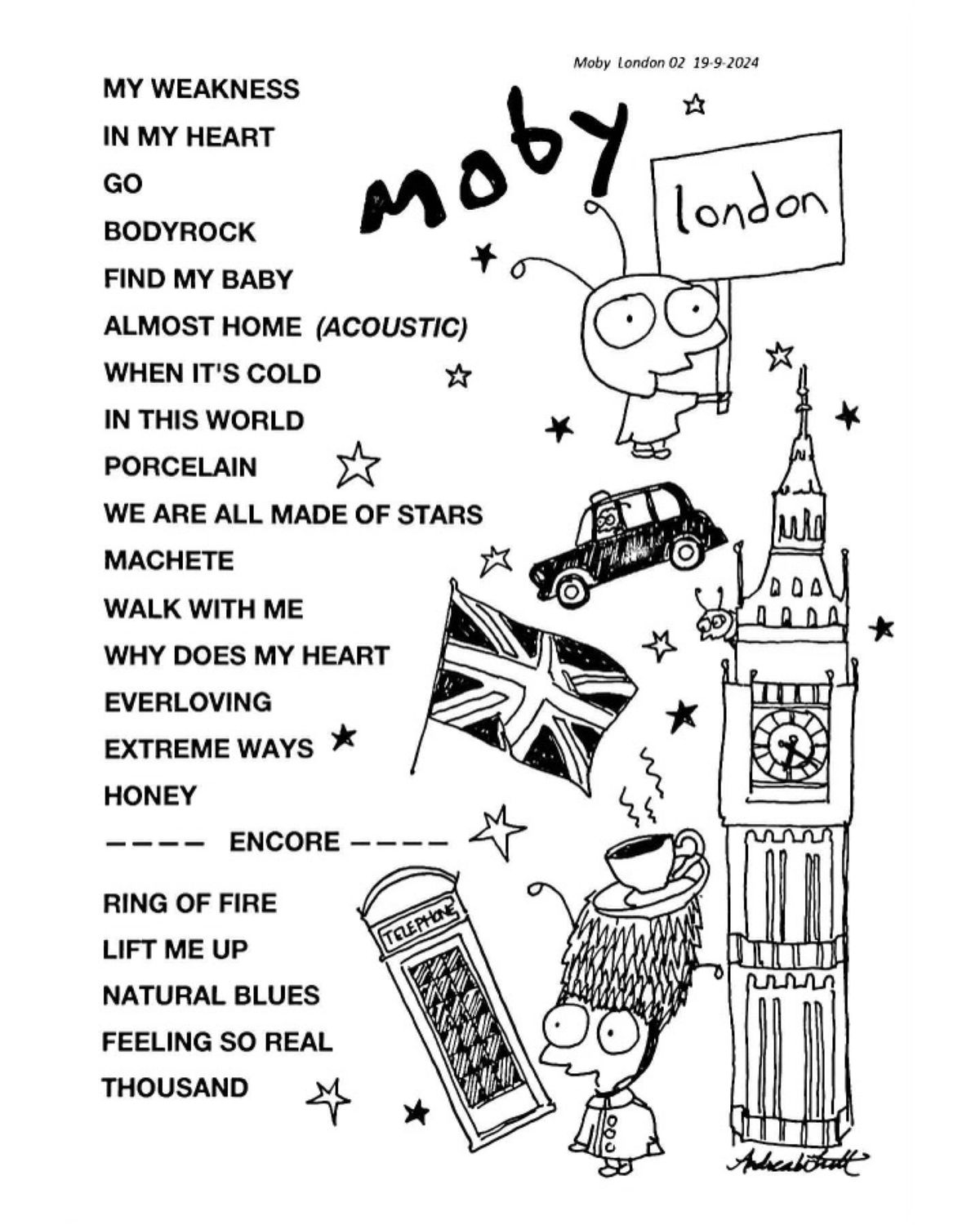 London - Moby Setlist 2024