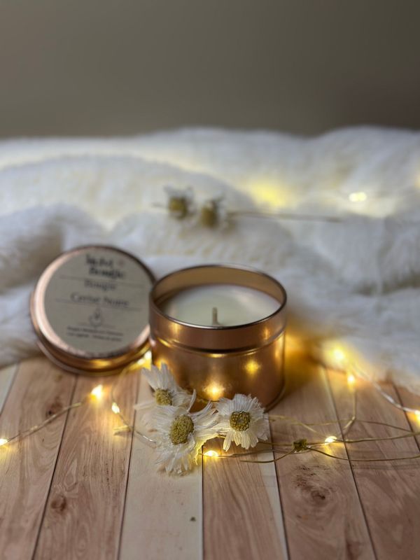 Petite bougie boîte metal Fleur de Coton 75g