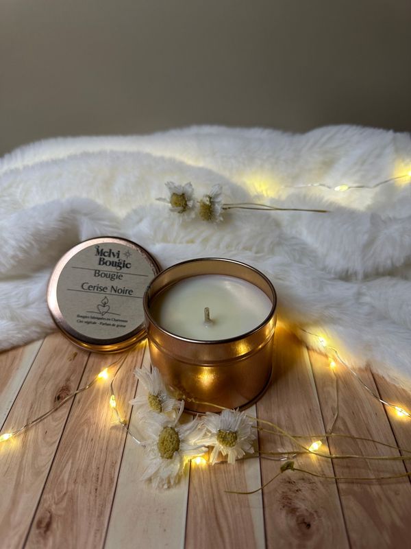 Petite bougie boîte metal Cerise Noire 75g