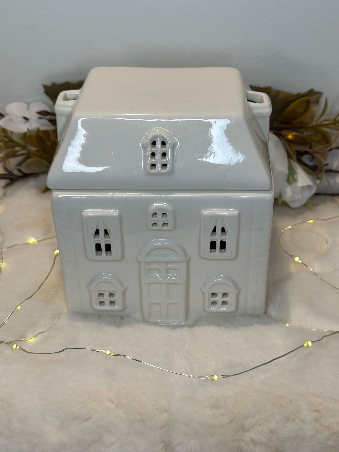 Brûle-parfum céramique blanc élégant maison Brûle-parfum céramique blanc élégant maison