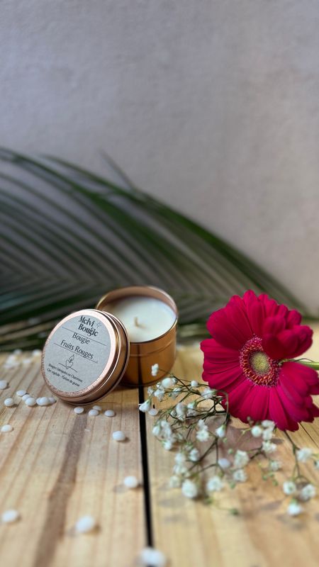 Petite bougie boîte metal Fruits Rouges 70g