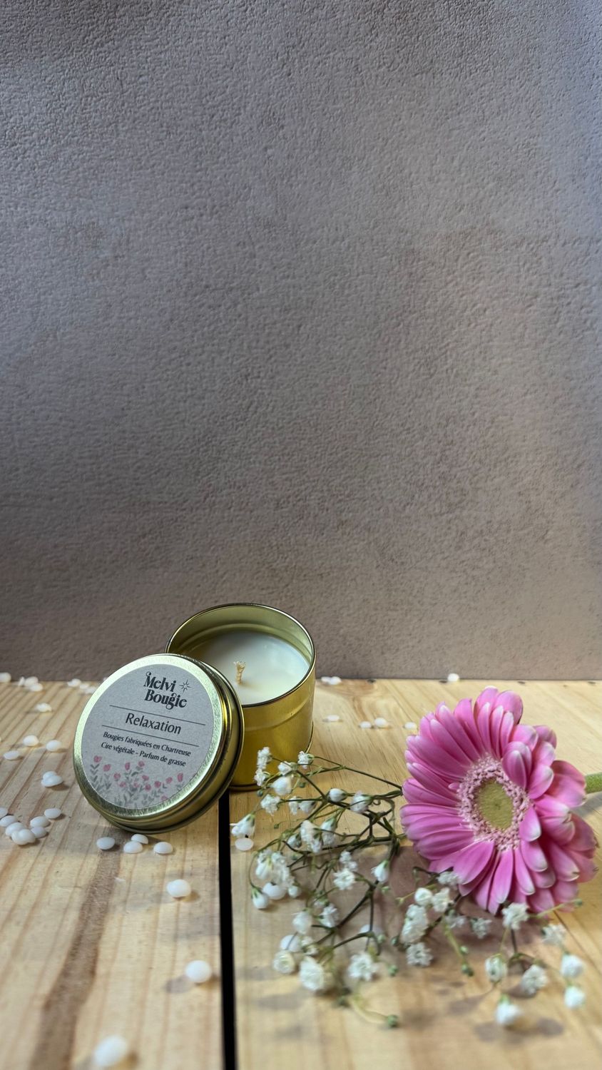 Petite bougie boîte metal Relaxation 70g