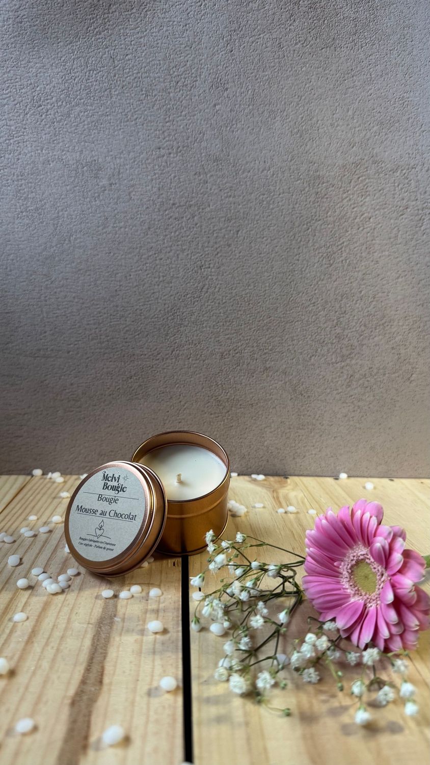 Petite bougie boîte metal Mousse au Chocolat 70g