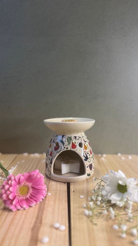 Brûle-parfum céramique fleurs