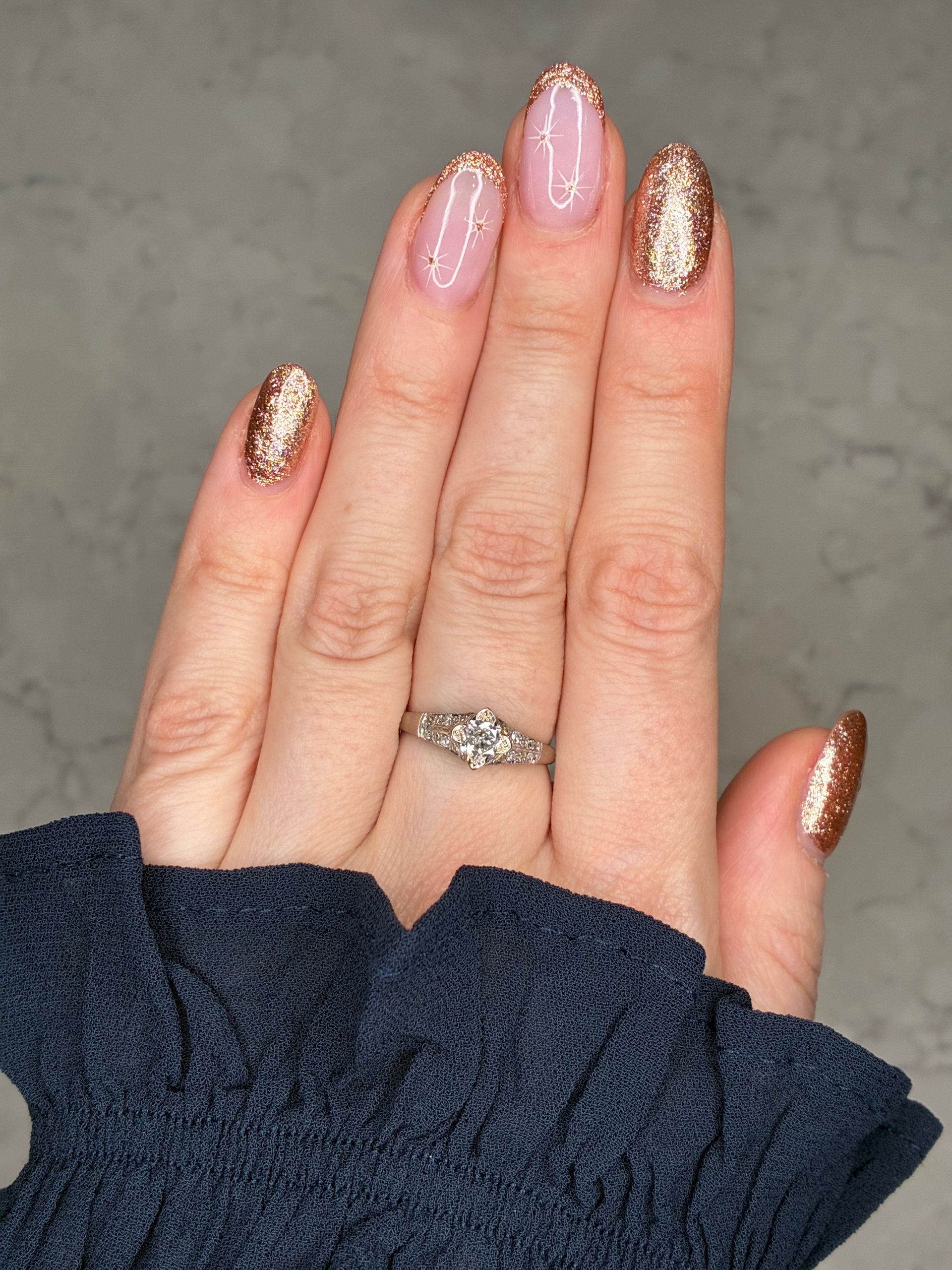 Mid 20th century 18ct white gold & platinum solitaire diamond ring