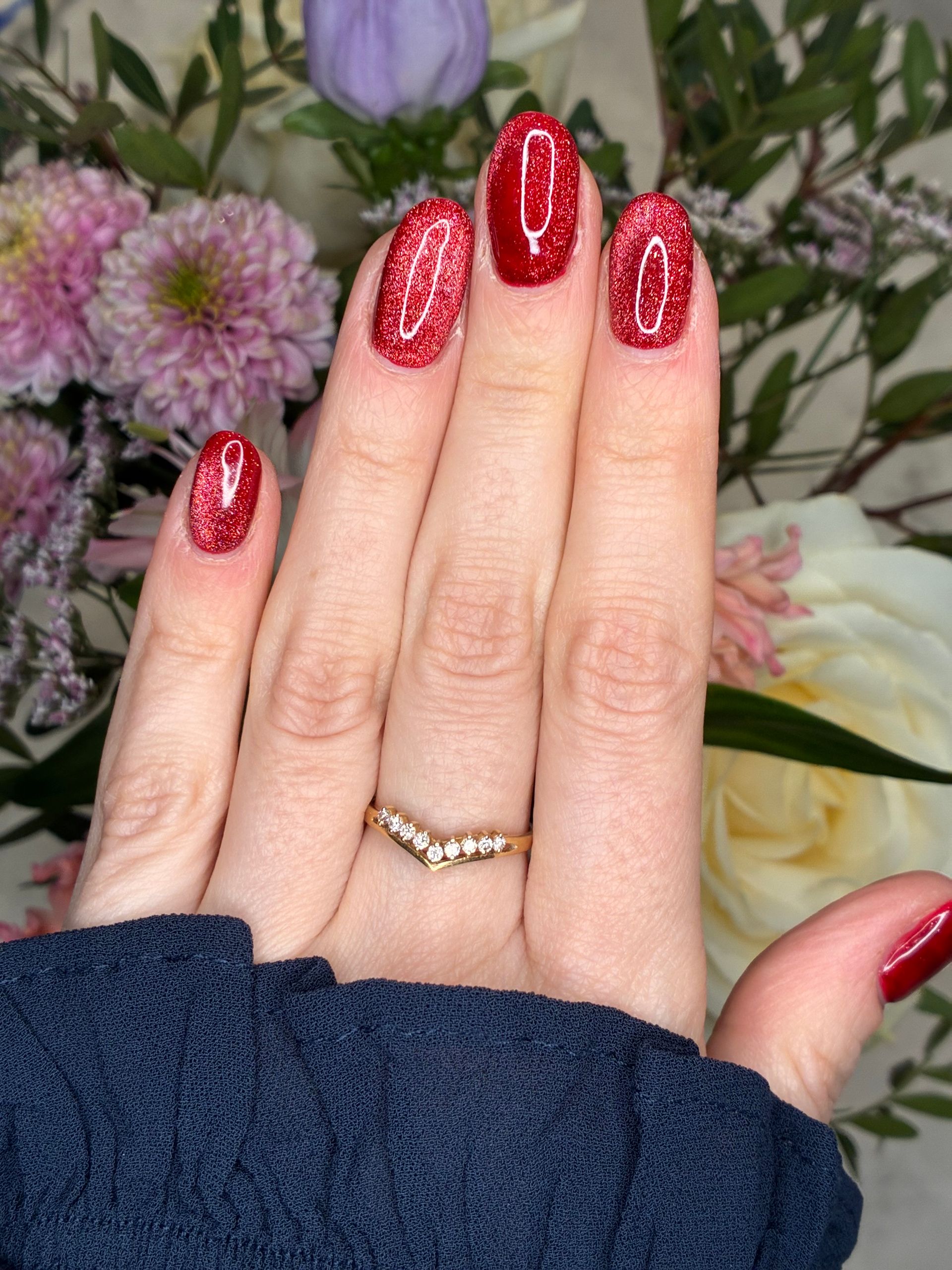 Vintage 18ct yellow gold diamond set wishbone ring