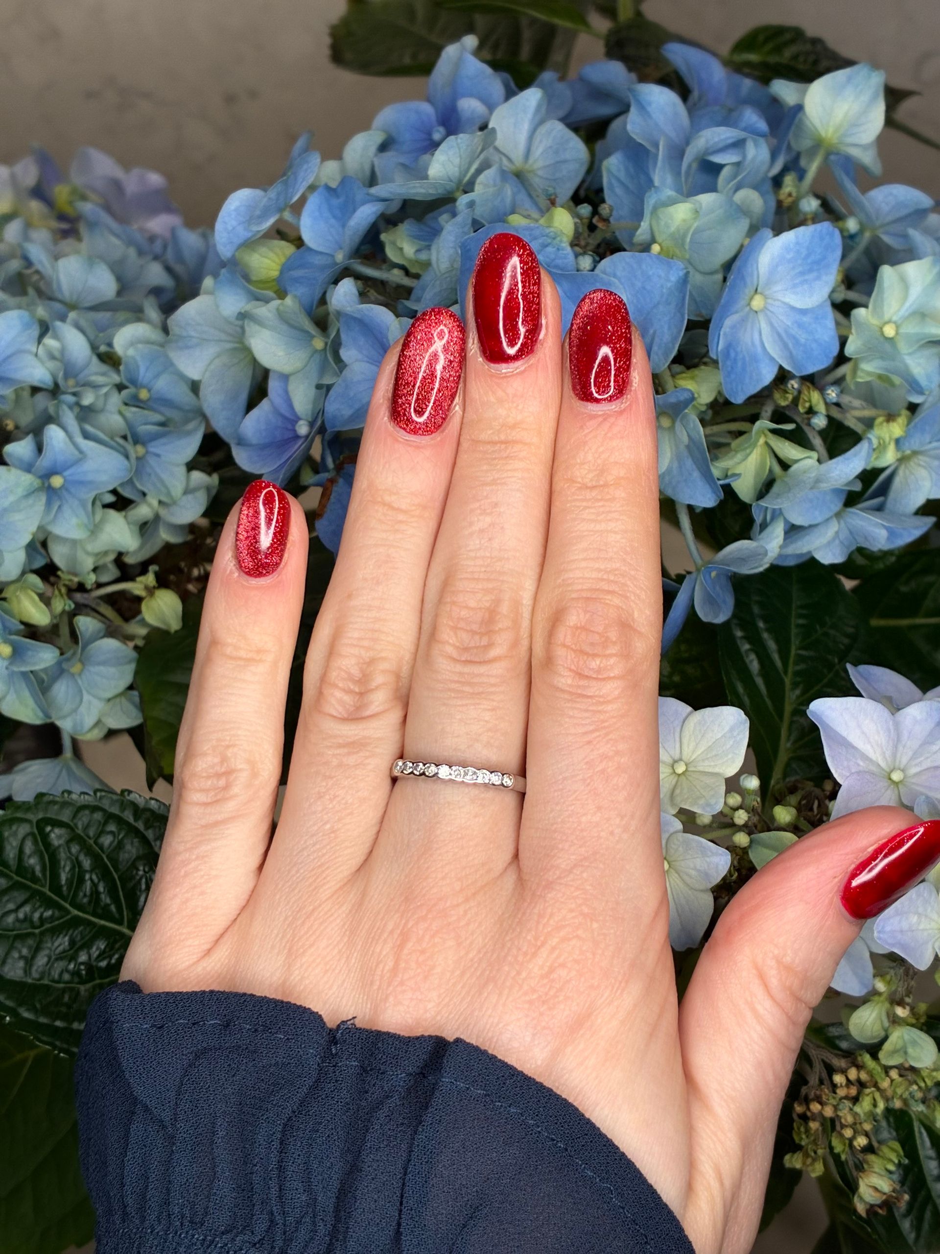 18ct white gold half-hoop diamond ring