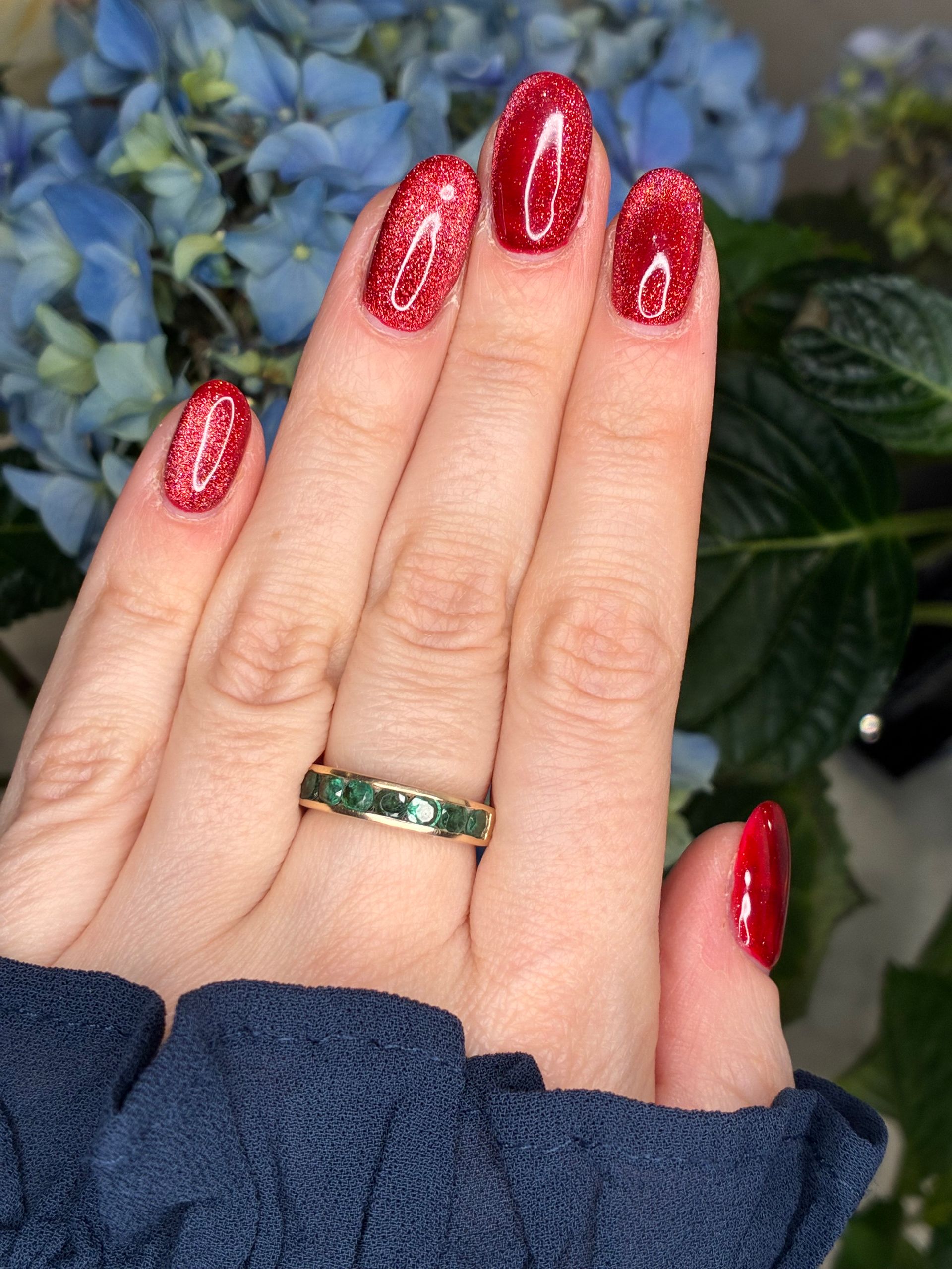 Vintage 9ct yellow gold emerald ring