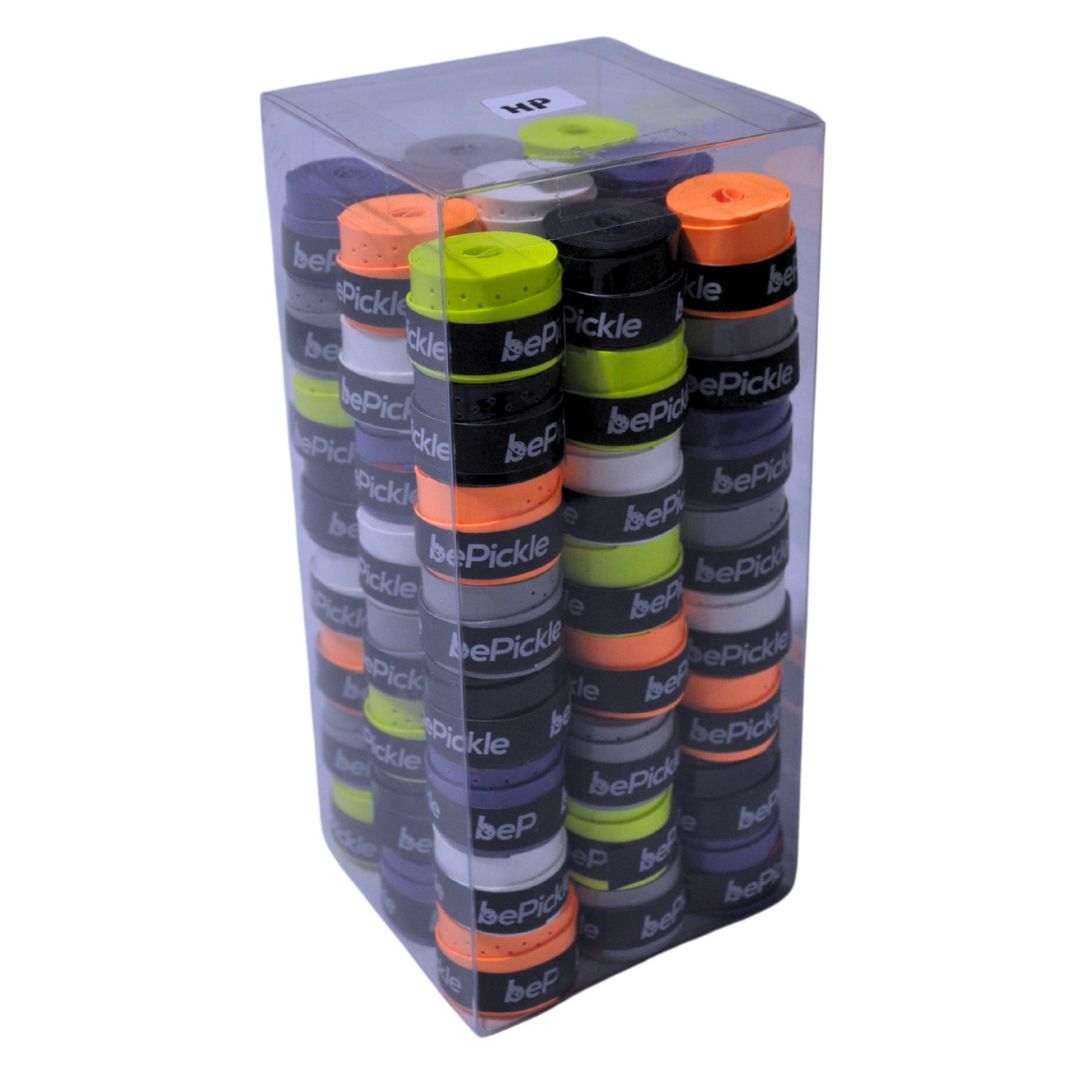 CAJA DE 72 GRIPS PERFORADOS PARA PALAS DE PICKLEBALL. COLORES VARIADOS