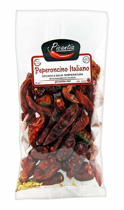 Kokonaiset Kuivatut Peperoncino-pippurit | Whole Dried Peperoncino Peppers | PICANTIA | 30 G