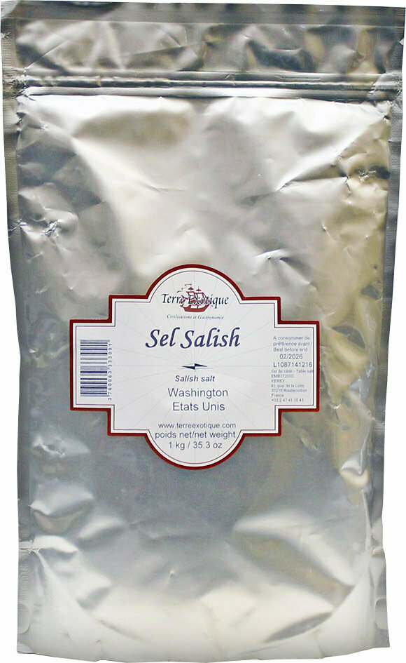 Salish-Intiaanien Savustettu Suola (Washington) | Salish Smoked Salt | TERRE EXOTIQUE | 1 KG