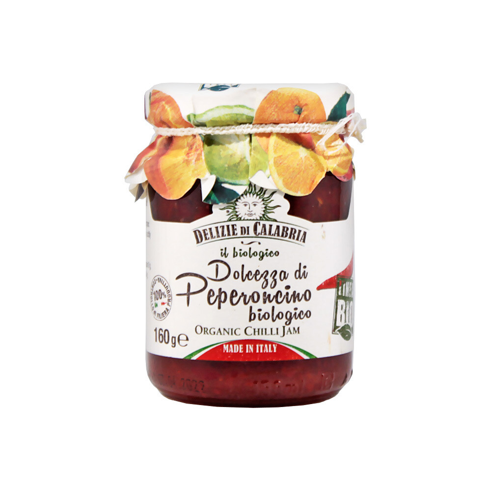 Luomu Peperoncino-paprikahilloa | Peperoncino Hot Pepper Organic Jam | DELIZIE DI CALABRIA | 160 g